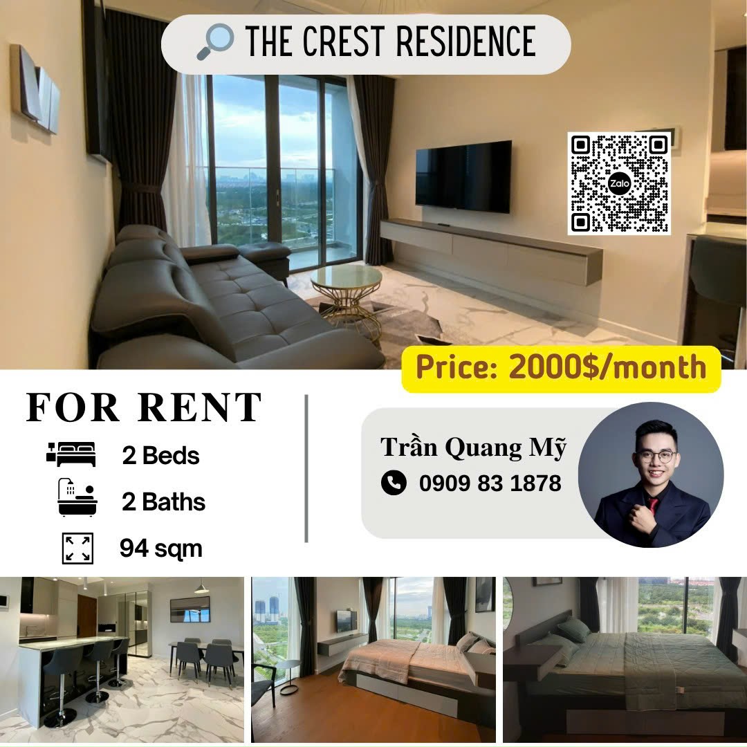 Cho Thuê Căn Góc 2PN View Sông The Crest Metropole Thủ Thiêm - Full Nội Thất Cao Cấp